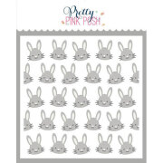 プリティピンクポッシュ Layered Bunny Faces Stencils (3 Pack)